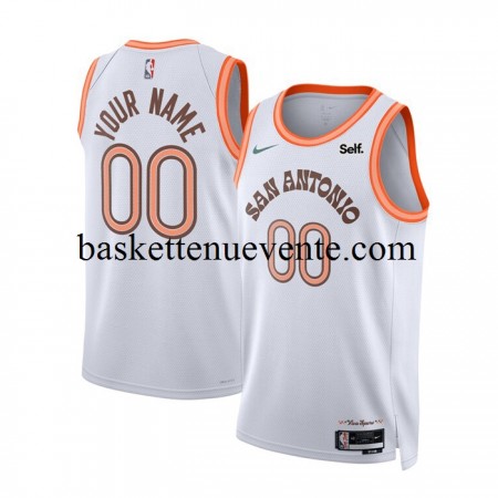 Maillot Basket San Antonio Spurs Personnalisé Nike 2023-2024 City Edition Blanc Swingman - Homme